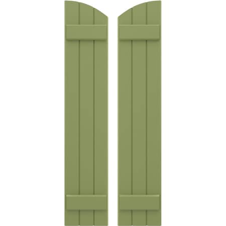 Americraft 3-Board (2 Batten) Wood Joined Board-n-Batten Shutters W/ Ellipt Top, ARW101BE311X72MGH